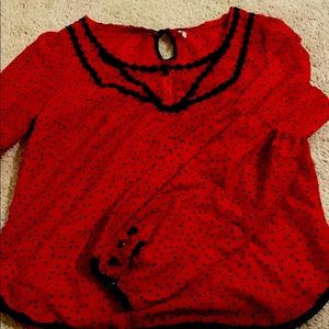 Free people Polka dot Red Top